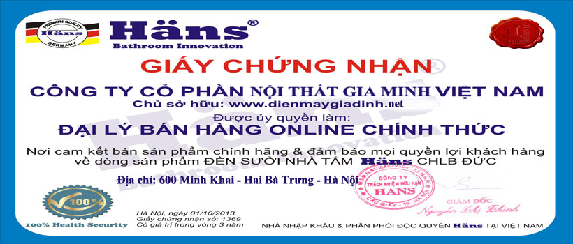 Đại lý bán hàng chính hãng hans