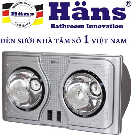 Đèn sưởi nhà tắm hans 2 bóng mới 2015